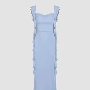 NWT Cider ruffle blue dress XS size 2 women prom wedding